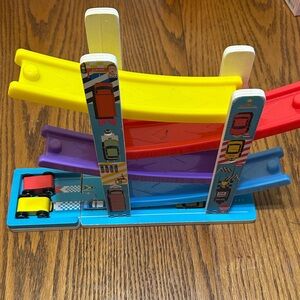 Colorful Wooden Car Ramp Racer